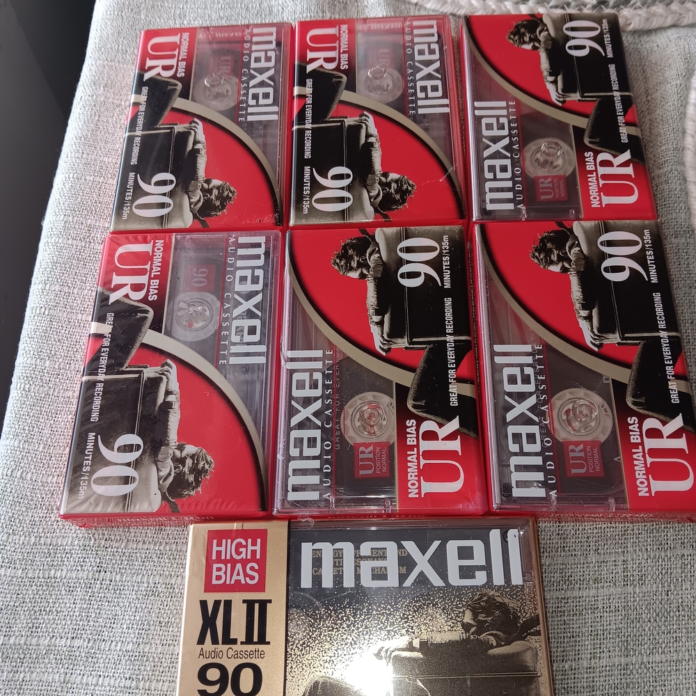 Maxell Audio Cassette Tapes Red and Gold